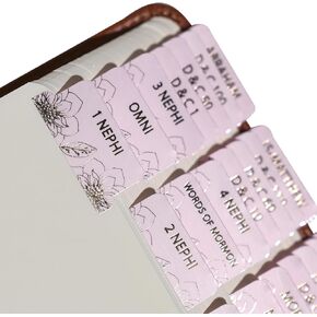 Idyllic Grace - Book of Mormon Tabs - Courageous - Silver Foil Lettering - Journaling - Index Tabs - Glossy Laminated - Book of Mormon - Doctrine & Covenants - Pearl of Great Price in Kuwait