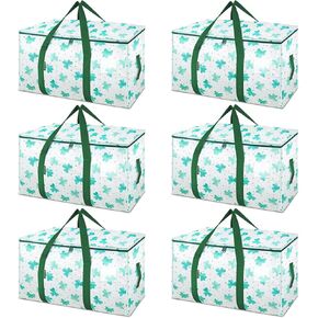 BALEINE 6-Pack Oversized Moving Bags with Reinforced Handles, Heavy-Duty Storage Tote for Clothes, Moving Supplies (Clear, 6-Pack)