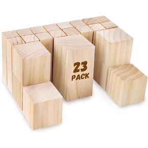 23pcs Basswood Carving Blocks Wood Block Kit with 3 Different Sizes Whittling Wood Carving for Crafts Making DIY Projects Model Building