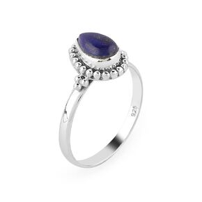 925 sterling Silver Lapis Natural Lazuli Ring ، خاتم الأحجار الكريمة المصنوعة يدويًا ، بلورات الشفاء ، عيد ميلاد ، مجوهرات بوهيمية | وعد بالذكرى الفيكتورية خاتم الزواج | هدية للنساء (الولايات المتحدة - 7)