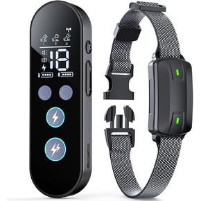 Dog Shock Collar with Remote Control, Dog Training Collar for Large Medium Dogs 40-120lbs Waterproof, Shock Collar for Dogs with Beep Vibration Security Lock (Classic Black)