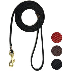 Guiding Star Leather Dog Leash 6 ft x 1/4 inch,Thin and Lightweight Leather Leashes for Small Dogs,Leather Cat Leashes for Small Cats,Soft Genuine Leather Dog Training Leashes for Petite Dogs Black