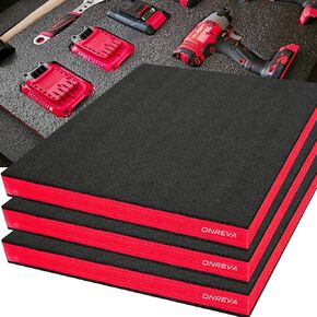 مربع الأدوات رغوة ، 3pack 22x18x2 بوصة ، إدراج رغوة للحالات ، أوراق تخزين البولي إيثيلين لحالة الأدوات الصلبة ، إدراج أدوات الظل ، ورقة منظم Kaizen