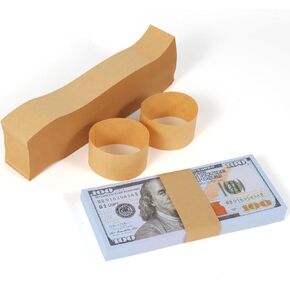 Germiwipe Money Bands للحصول على نقود ، وأشرطة العملات ذاتية اللصق ، والأشرطة النقدية ، وأغلفة الفواتير لتنظيم أحزمة أموال نقدية للفواتير ، (فارغة White-120 Pcs)