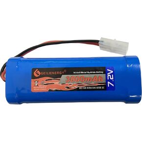 GEILIENERGY 7.2V NiMH RC Battery with Tamiya Connector Compatible for RC Cars, RC Truck, RC Airplane+7.2V Smart Charger(1 PCS)