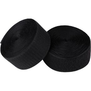 Black Colour 1 inches Width (25mm) 5 Yards Sew on Hook + Loop Loop Sew