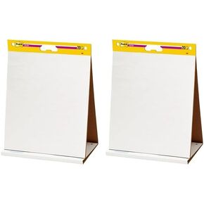 Post-it Super Sticky Tabletop Easel Pad, Great for Virtual Teachers and Students, 20 x 23 Inches, 20 Sheets/Pad, 1 Pad (563R), Portable White Premium Self Stick Flip Chart Paper, Built-in Easel Stand