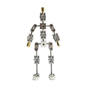 Studio Stop Motion Armature Kit - قدم أقدام أقدام DIY Metal Puppet Figure Heaches Sevybly Sexual لتصميم شخصية الرسوم المتحركة والمرح الإبداعي ، مثالي للرسوم المتحركة للحركة (Silver ، 7.4in)