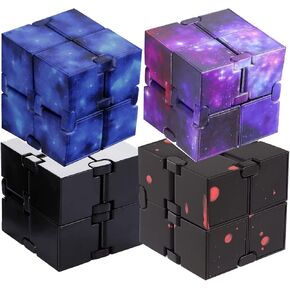 4pcs Infinity Cube Toy Sensory Toy ، Good Mini Gadget أفضل للإجهاد وإغاثة القلق و Galaxy Infinity Cube Toy Cool Handheld Desk Fabor