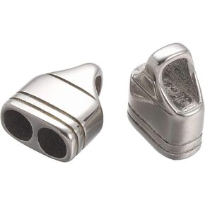 Arricraft 10pcs 304 نهايات الحبل الفولاذ المقاوم للصدأ ، وصنع المجوهرات ، وسحابات الغراء في سلك القلادة ، والشراب ، ومجوهرات المصنعة من الجلد الفضي