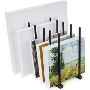 Ikkle Canvas Rack Rack Art Storage Paint Rack Canvas Storage Rack للعرض ، رف تخزين الطباعة المعدنية لإطارات القماش (أسود)