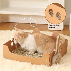 Disposable Ten Second Litter Boxes for Kitty/Cats (10 Count). Biodegradable Solution for Quick and Easy Disposal. Made of Recyclable Material.