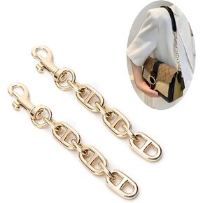 Coicoic 2 PCS Women Purse Strap Extender for Coach Tabby Swinger Counter Strap Bag سلسلة قصيرة (2 عبوة الذهب العتيقة)