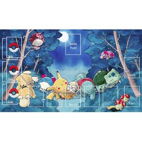 MTG Decks & More Premium Collection Playmat متوافق مع Pokemon TCG - Bulbasaur ، Pikachu ، Squirtle