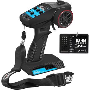 Hobby Fans Radio Radio System 4ch 2.4g RC Transmitter مع جهاز استقبال ومراقب عن بعد لمكافحة الرصيف لقارب الزاحف RC ، الأصفر
