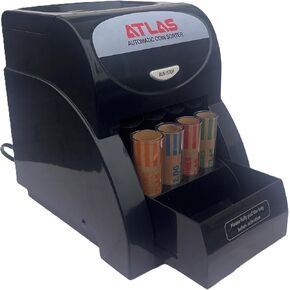 ATLAS Automatic Coin Sorter (AC-1QS), Designed to accurately sort 156 Coins per Minute, 200 Coin Hopper with Starter Assortment of Quarter, Penny, Nickel, dime Preformed Coin Wrappers.