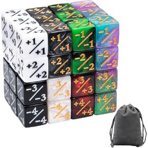 48 قطعة MTG Counter Dice Plus 1 مجموعة في 8 ألوان ، Magic the Gathering Life Gentters +1/ +1 Tokens Dice for MTG ، TCG ، Cards Gaming Accessories