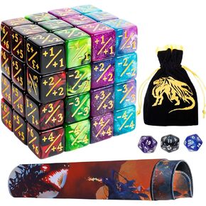 Magic the Gathering Counter Dice مع MTG Play Mat و 3 PCS D20 DOCKS 48 PCS MTG Life Gentiters Dices و 7 PCS For Magic Card Game Accessories