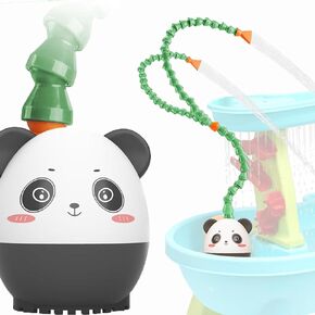 Panda Water Fanse Pump - DIY Dual Hose - Play Table Play Outdoor Water Pump للأطفال الصغار.