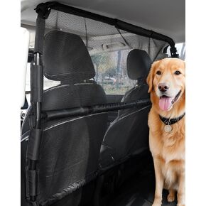 حاجز سيارة Vevor Dog Car ، مقسم سيارات عريض 56 "لتركيب المقاعد الأمامية ، حاجز حيوان أليف مركبة مع See من خلال شبكة صافية ، حاجز سيارة للكلاب العالمي لسيارات السيدان والشاحنات الكاملة ، وسيارات الدفع الرباعي ، الأسود