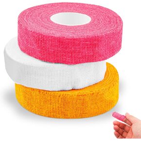 3 Rolls Thimble Tape for Hand Sewing Adjustable Nail Finger Protector Sew Thimbles - Alternative to Classic Knitting Thimbles Multi-Used Cotton Tapes for Sorting Task Embroidery Paperwork Carving