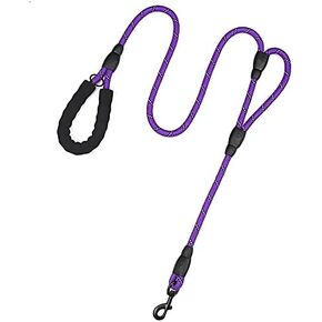 Plutus Pet Rope Dog Cog Leash بطول 6 أقدام ، وحركة مرحلة مبطنة ، مقبضين ، مقابض ثقيلة ، مقابض مزدوجة عاكسة تؤدي إلى تدريب السلامة على السيطرة ، المقاود للكلاب الكبيرة أو الكلاب المتوسطة ، المقابض المزدوجة (أسود)