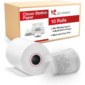 10 Rolls - Clover Receipt Paper - 3 1/8" x 230' - BPA Free - Thermal Receipt Paper Rolls for Clover POS Station Printer P100, P500, P550