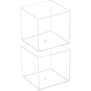 NatsumeBasics 2 Clear Paper Clip Holder Acrylic Desk Organizer Sticky Note Storage Storage Most Office Office Accessories (واضحة ، صغيرة)