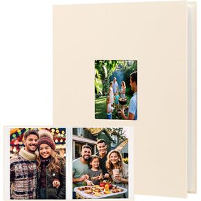 11x14 Photo Album Holds 64 Photos, Linen Cover Art Portfolio 11x14, Photo Album Art Portfolio Folder with Clear Plastic Sleeves for Kids & Artists Artwork Drawing, Black