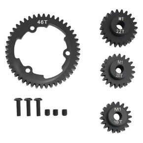 54T 1 Mod Hardened Steel Spur Gear with 18T+20T+22T Motor Pinion Gear for Traxxas 1/5 X-Maxx 1/7 XO-1 1/10 Maxx 1/10 E-REVO 2.0 VXL, Replace 6447 (54T)