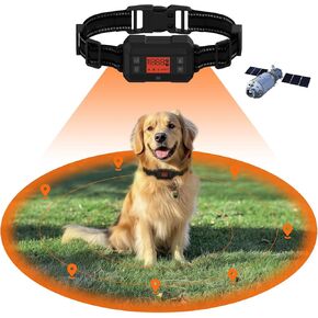 GPS wireless dog fence, Invisible electric dog collar fence system，2025 upgraded，Signal enhancement and stability，Suitable 15-110lbs dogs，Radius from 33 to 999 yards，Waterproof IPX7，Outdoor use