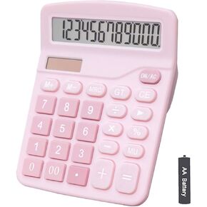 Basic Calculator,BESTWYA 12-Digit Dual Power Handheld Desktop Calculator with Large LCD Display Big Sensitive Button (Black, Pack of 3)