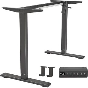 Dual Motor Standing Desk Frame Electric Adjustable Legs, Stand up Desk Frame Workstation Desk Base, 3 Memory Height Settings (Black Dual Motor)
