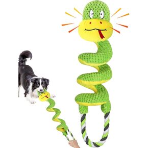 Chew-Resistant Dog Rope Toy with Squeaker & Crinkle Paper | Interactive Puppy Toys for Anxiety Relief & Dental Care | Tough Chew Toys for Small, Medium, and Large Dogs