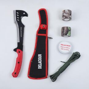 delacour- acxetemachete متعددة الاستخدامات مع غمد النايلون- البقاء على قيد الحياة مثالية للتخييم وصيد الأسماك والصيد والبوشيرف- فأس الفرشاة المثالية للمسح- معسكر البستنة في الهواء الطلق