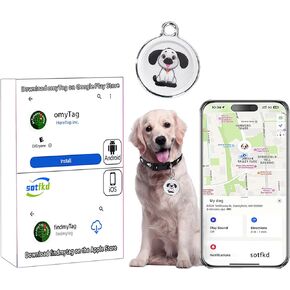 Dog Tracker-Airtag Dog Collar-Android Airtag-GPS Tracker for Dogs-Pet Tracker | Android and iOS Universal | No Charging Required | No Monthly Fee | Waterproof