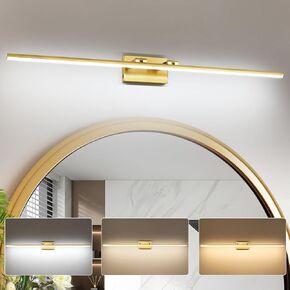 48 بوصة LED الحمام ضوء الغرور (3000K/4000K/6000K ، قابلة للضايق) ، النحاس النحاس الإضاءة الحمام المباراة فوق المرآة ، شريط ضوء الغرور للحمام مع زاوية قابلة للتعديل