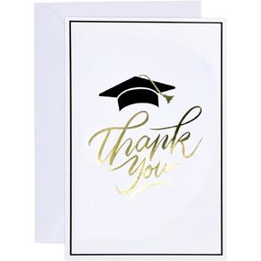 60 حزمة تخرج شكر لك بطاقات مع الأظرف البيضاء CAD CAD GRADING NOTE CARD لفئة كلية المدرسة الثانوية في 2025 الحفلات 4 "x6"