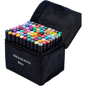 Alcohol Markers 80 Colors with Base Drawing Pen Dual Tip Art Markers for Sketch Anime Illustrations