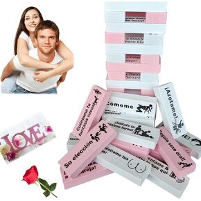 Spanish Blocks Tower Game for Adult Couples Board en español Tumbling Stacking Lovers Funny Bedroom Sports