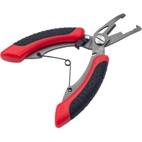 Strike King (SRT5KVD) KVD 5 Precision Split Ring Pliers, Red, Dual Injected Combat Grip Handles