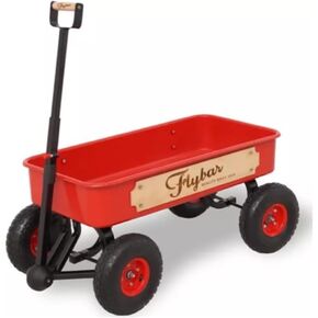 عربة Flybar Classic for Kids ، Toddler - نظام توجيه رباعي ، مجموعة سهلة ، مقبض قابل للتعديل ، مقاومة ، مقاومة للصدأ ، إطارات متينة 10 بوصة مملوءة بالهواء ، عربة شاطئ عميقة إضافية ، تصل إلى 165 رطلاً ، 3+ أحمر