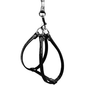 Mirage Pet Product Faux Snake Skin Step in Harness Black 18