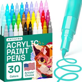 Artistro 48 Colors Acrylic Paint Pens ، Art مجموعة علامات الطلاء الاكريليك نصيحة مزدوجة (غرامة 1 مم + نقطة 5 مم) ، علامات الأكريليك للنسيج ، القماش ، الصخور ، الزجاج ، الخشب ، الورق ، DIY ، علامات الطلاء للأطفال والبالغين