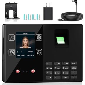 ساعات الوقت للموظفين التجارية التجارية الصغيرة ، Face + Photeprint + Palm + PIN ، Clock Ite and Out Machine للموظفين ، لا توجد رسوم شهرية لا يوجد برنامج مطلوب