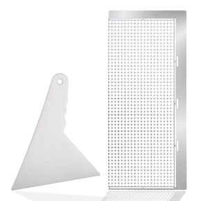 2 Pcs Stainless Steel Diamond Drawing Ruler Mesh Rulers Grid 5D Diamonds Drawing Ruler Tool with 1020 Blank Grids DIY Accessories for Round Full Partial Drill