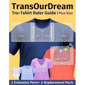TransOurDream 8Pcs Tshirt Ruler Guide to Center Vinyl, Round & V-Neck DIY Ruler for Vinyl Alignment, Front and Back Measurement Tool for Heat Press, Sublimation Heat Transfer Vinyl
