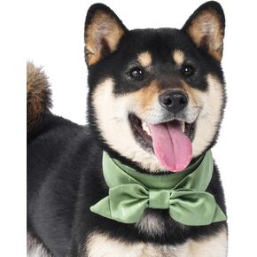 Lovelyshop Pet Serial Vintage Green Sage Satin Handcraft Cravat Tie for Dog and Cat in Easter Wedding Christmas