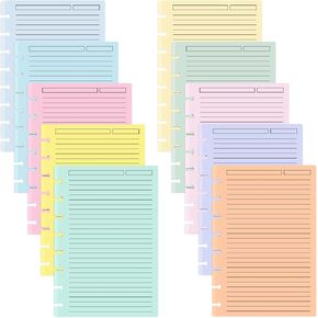 gisgfim 150 Sheets Junior Size Discbound Lined Refill Paper 5.5 x 8.5 Inch College Ruled Notebooks Planner Inserts 8 Disc Discbound Loose Leaf Paper Thicken for Writing School Office Supplies