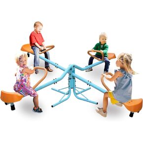 Kids Areesaw ، teeter totter for Kids Outdoor ، 360 درجة تدور آمنًا ، للفناء الخلفي في الهواء الطلق/داخلي ، وجلس ودوران تدور للأطفال ، والأطفال الصغار ، والأولاد ، والأطفال -2 مقعد